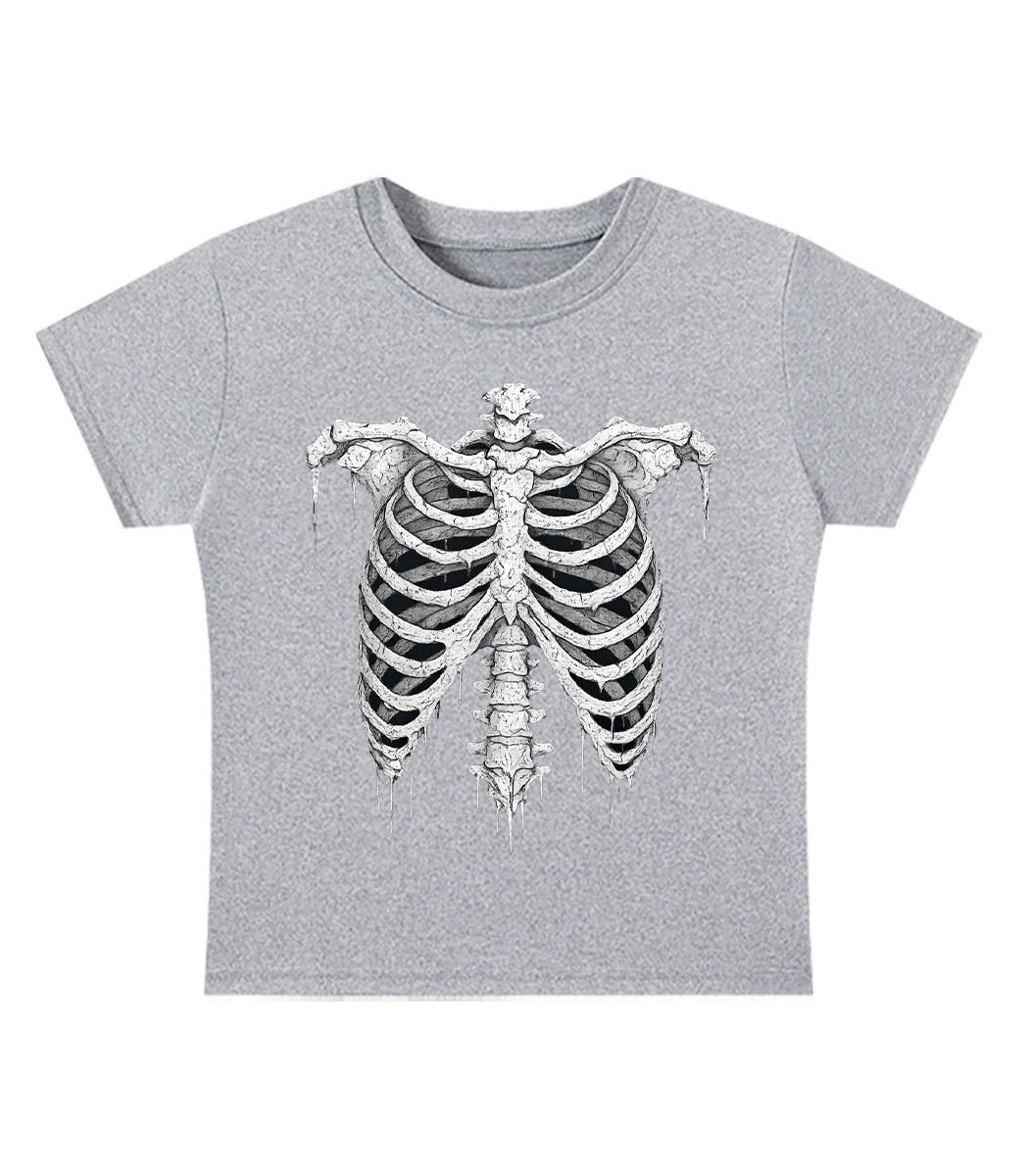 Dripping Skeleton Ribs Y2K Baby Tee