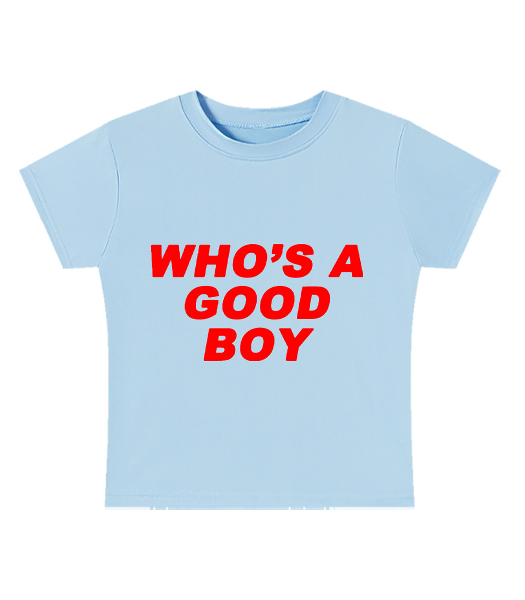 Who's A Good Boy Y2K Baby Tee