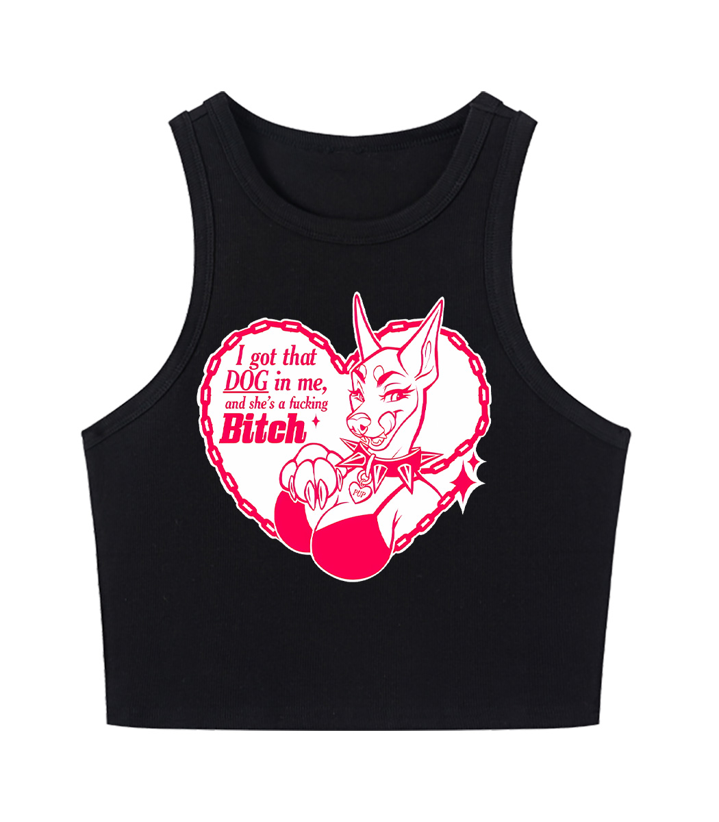 Heart Of A Bad Bitch Y2K Crop Tank Top