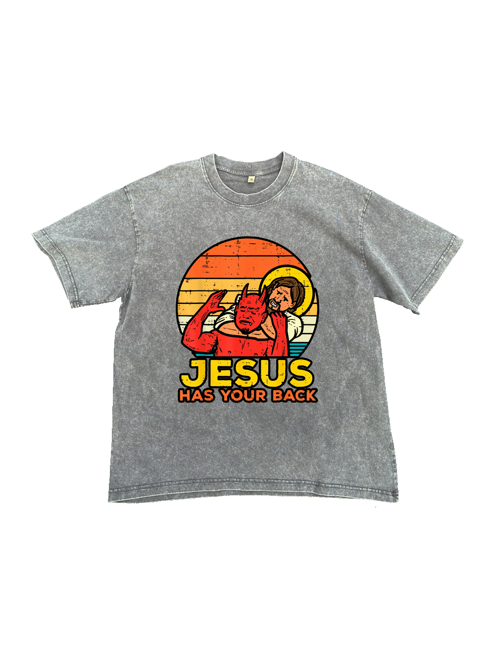 Jesus Tem Suas Costas Washed Tshirt