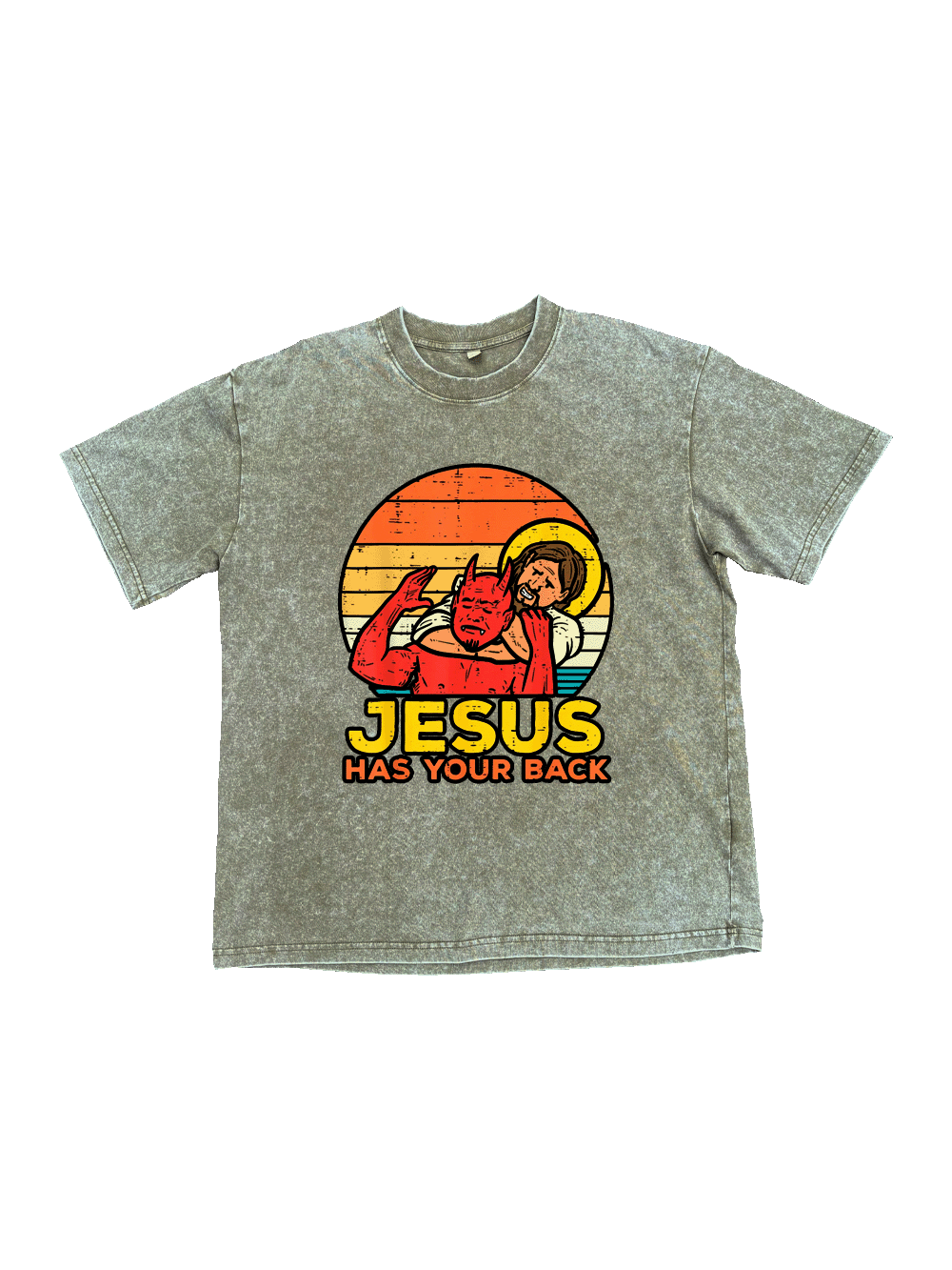 Jesus Tem Suas Costas Washed Tshirt