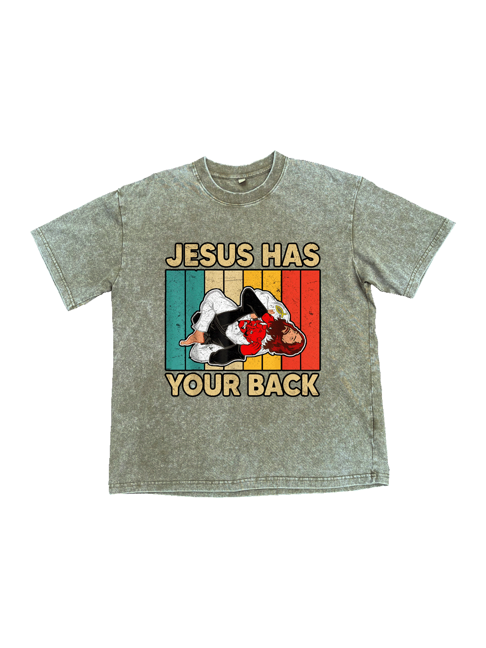 Jesus Has Your Back Washed Tshirt