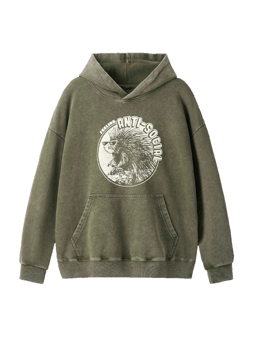 Feeling Anti-Social Washed Hoodie