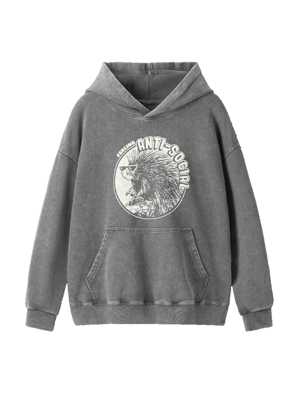 Feeling Anti-Social Washed Hoodie