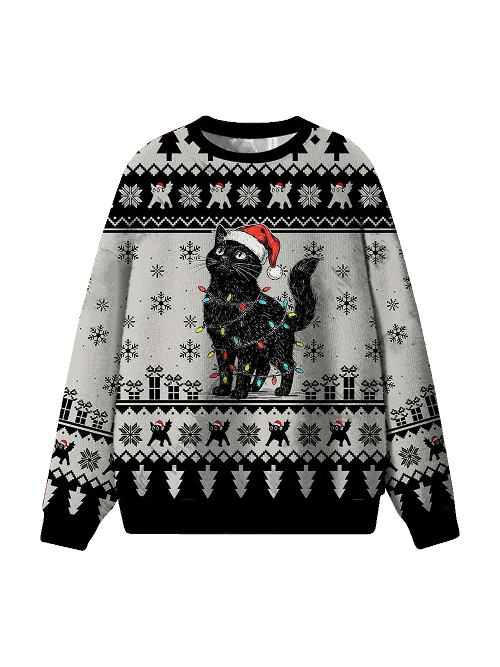 Black Cat Merry Christmas! Ugly Sweatshirts
