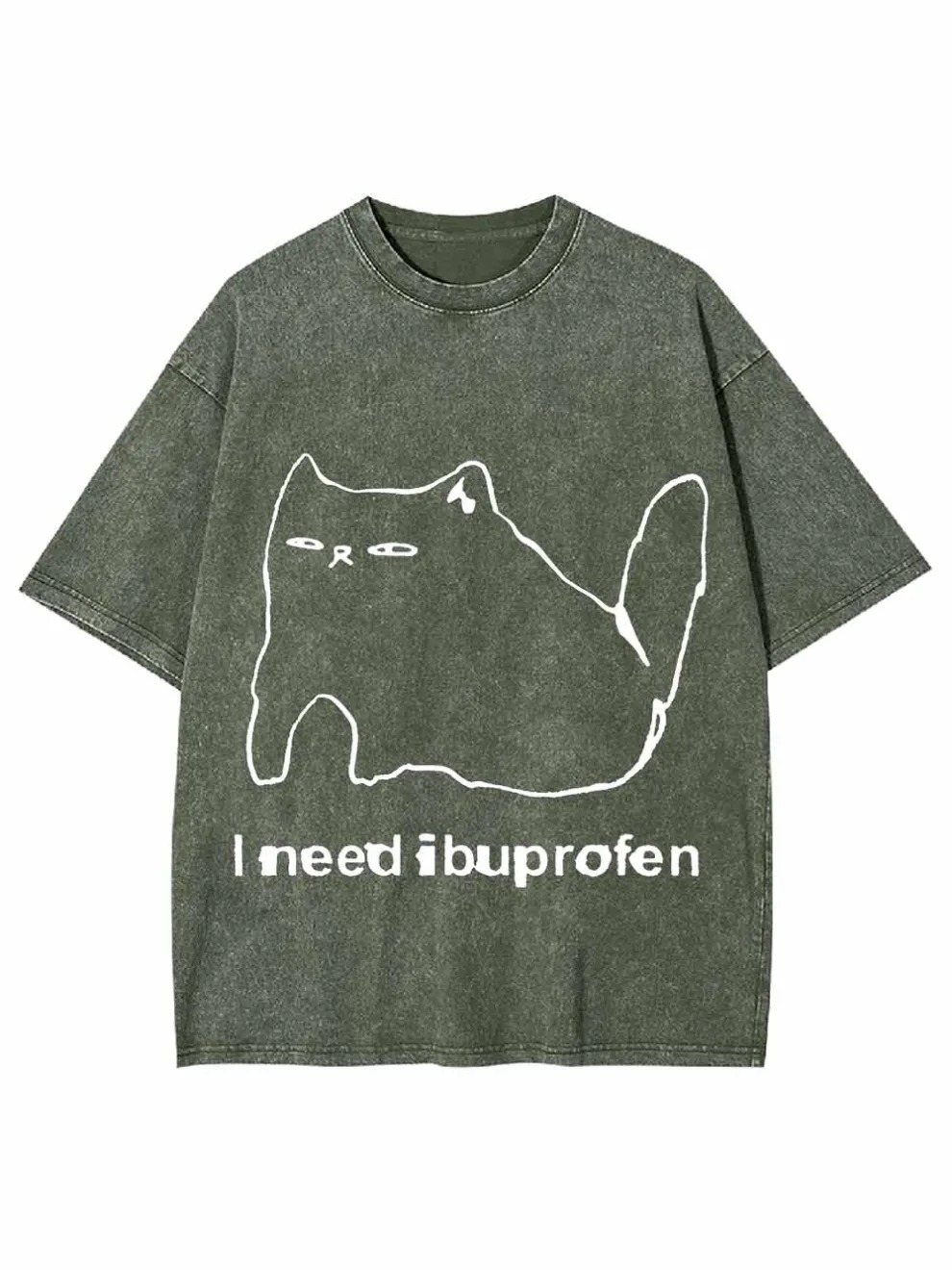 Ibuprofen Cat Washed Tshirt