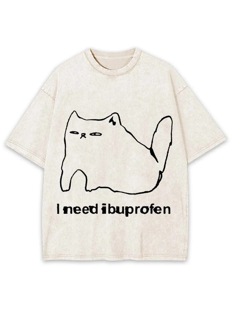 Ibuprofen Cat Washed Tshirt
