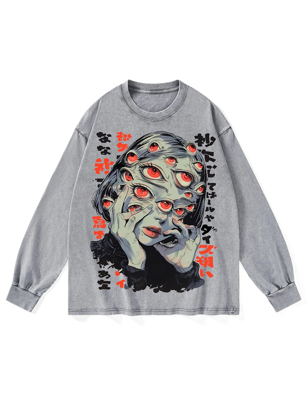 Thousand Eyes Gaze Washed Long-Sleeve Tshirt