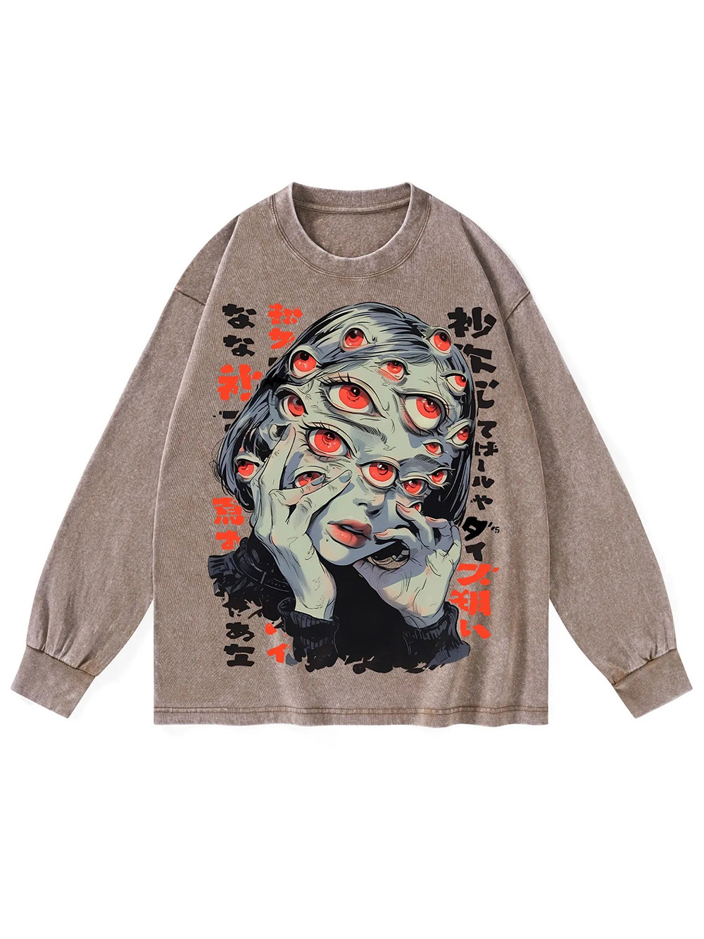 Thousand Eyes Gaze Washed Long-Sleeve Tshirt