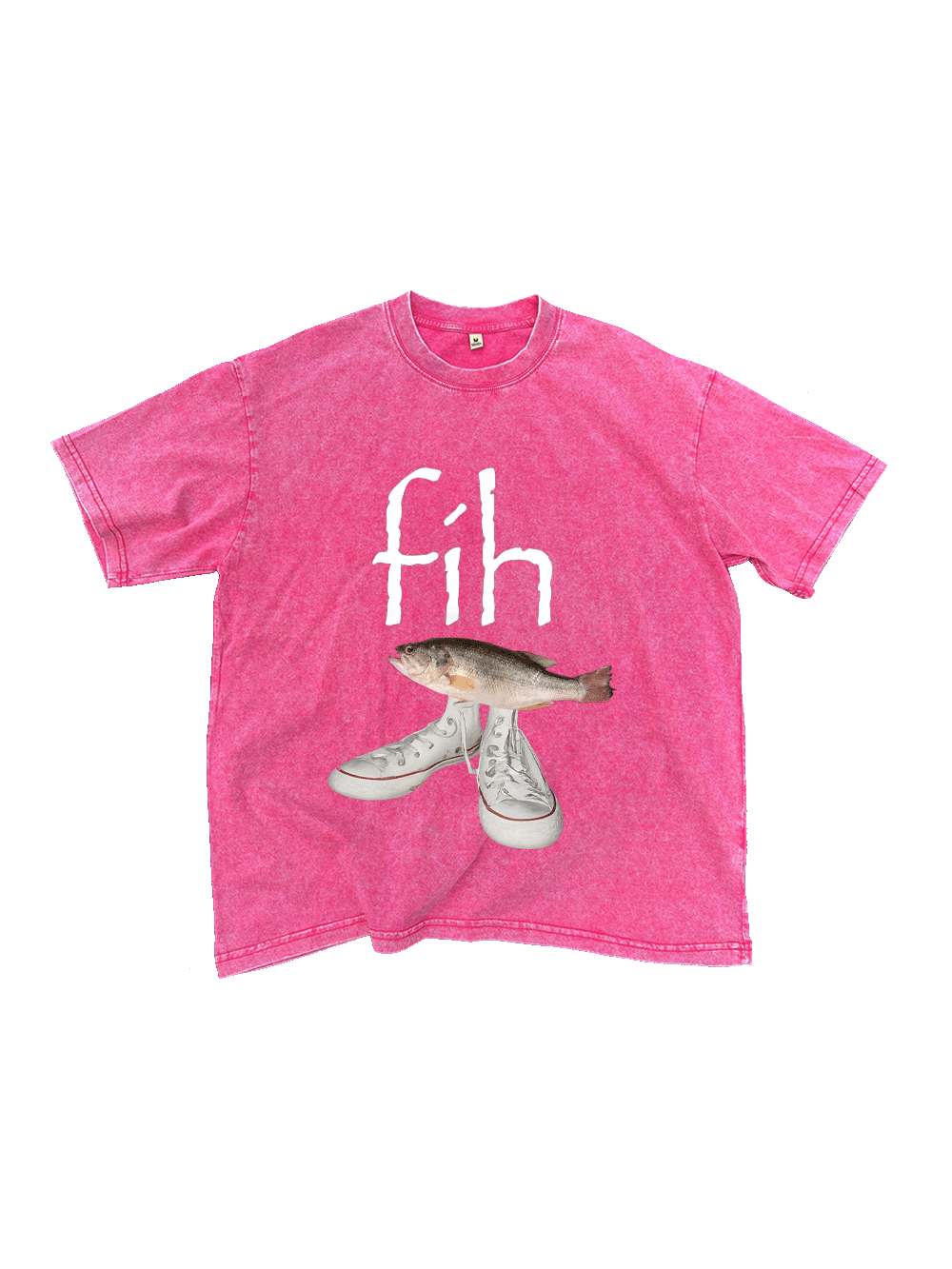 "Fih" Funny Misspelled Fish Meme Washed Tshirt