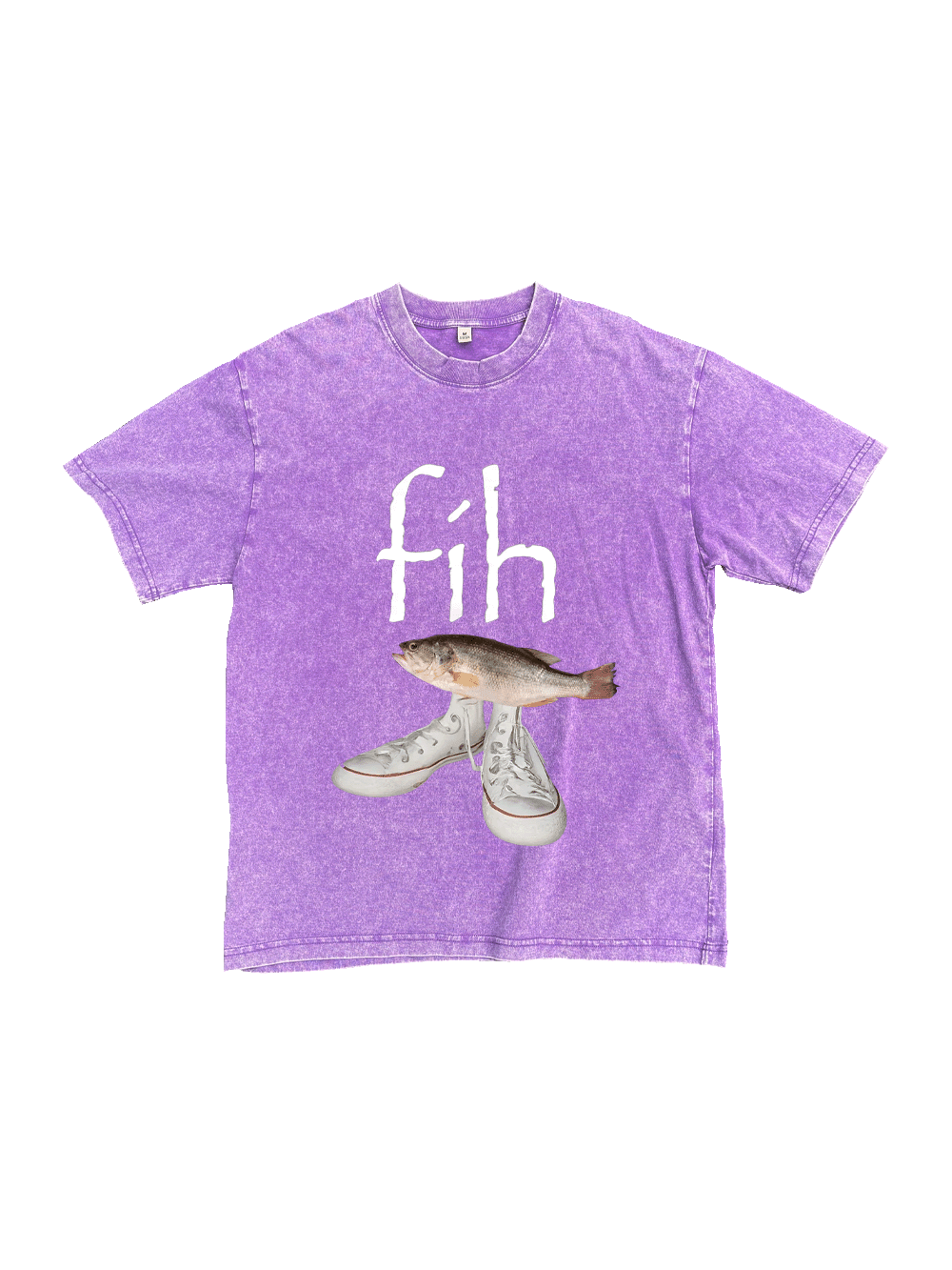 "Fih" Funny Misspelled Fish Meme Washed Tshirt