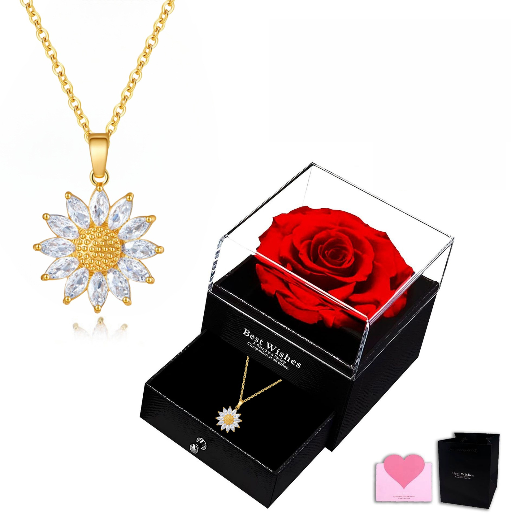 Premium Sunflower Necklace - Complete Gift Set
