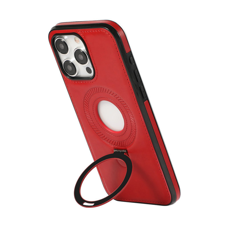  🎁[Creative Gifts]Luxury iPhone Case with Invisible Faux Leather Stand