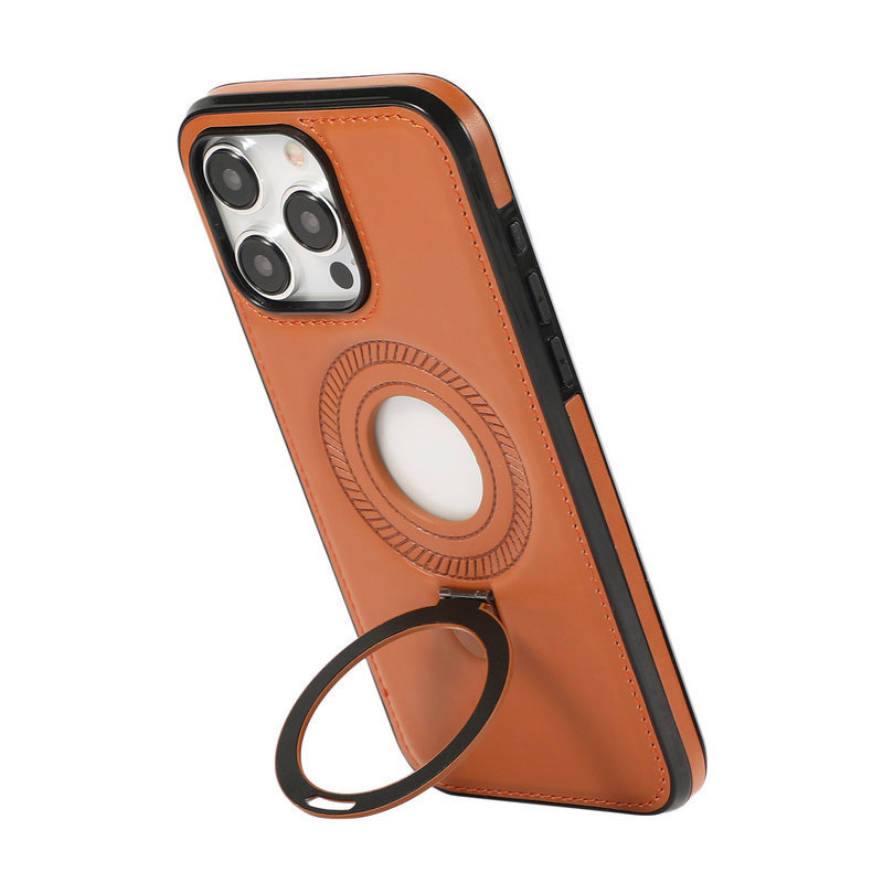 🎁[Creative Gifts]Luxury iPhone Case with Invisible Faux Leather Stand