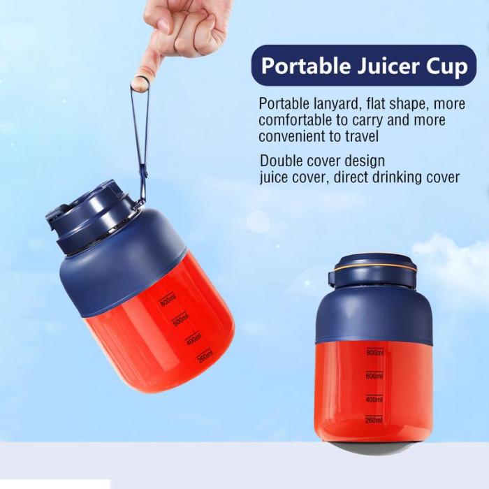 Protable Juicer 40.5oz,USB Rechargeable Juice Blender Cup,Multifunctional juicer machines with 34 Blades for Smoothies Liquid Diet,Summer Essentials