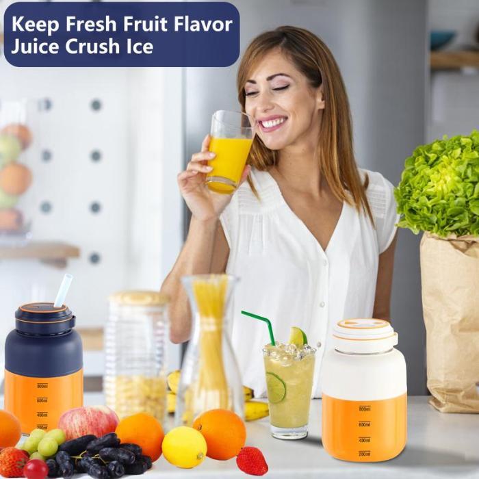 Protable Juicer 40.5oz,USB Rechargeable Juice Blender Cup,Multifunctional juicer machines with 34 Blades for Smoothies Liquid Diet,Summer Essentials