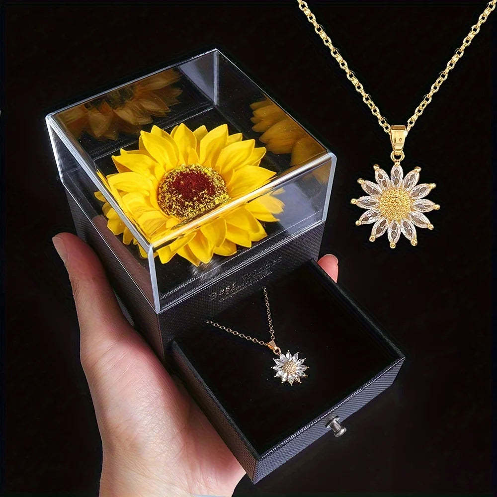 Premium Sunflower Necklace - Complete Gift Set
