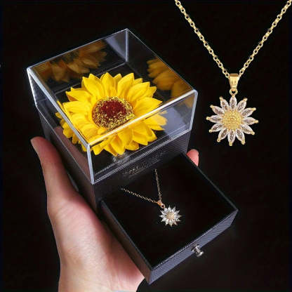 Premium Sunflower Necklace - Complete Gift Set