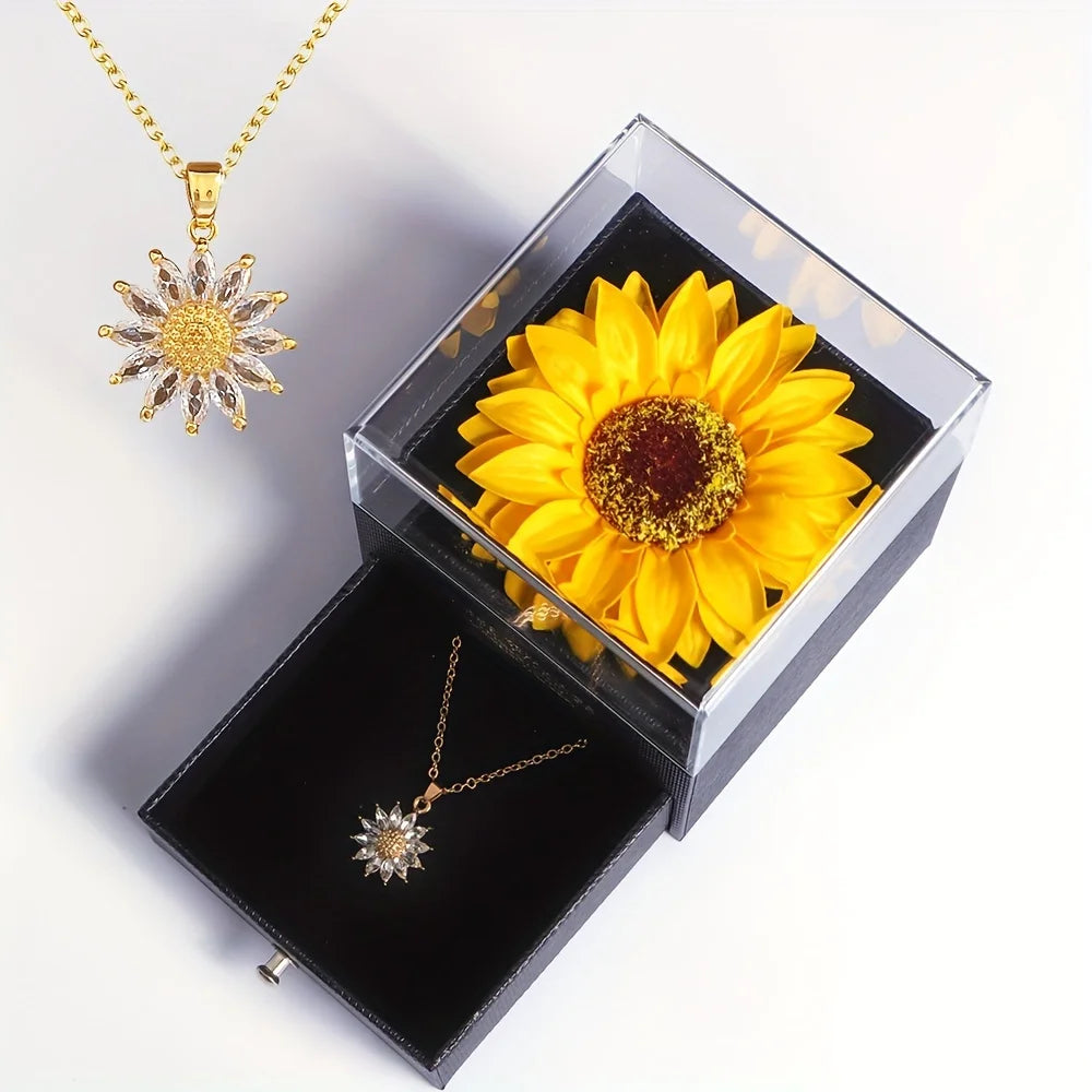 Premium Sunflower Necklace - Complete Gift Set