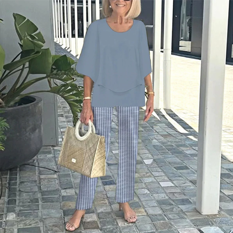 💝Damskie spodnie i top z nadrukiem pod szyją