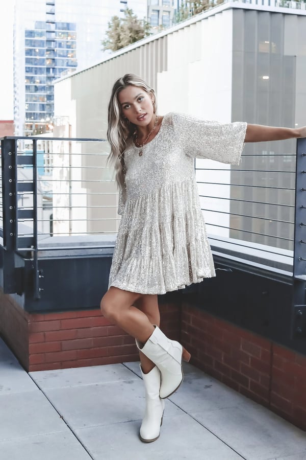 Ultima zi 75%-✨Sequin Baby Doll Dress Ultima zi 50%-✨Sequin Baby Doll Dress