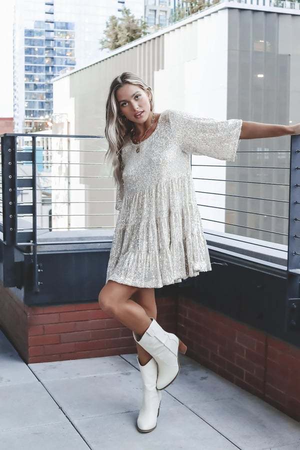 Ultima zi 75%-✨Sequin Baby Doll Dress Ultima zi 50%-✨Sequin Baby Doll Dress