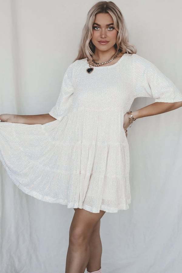 Ultima zi 75%-✨Sequin Baby Doll Dress Ultima zi 50%-✨Sequin Baby Doll Dress