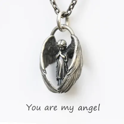 🔥 49% OFF🔥 - Colar com pingente de anjo orando - Você é meu anjo