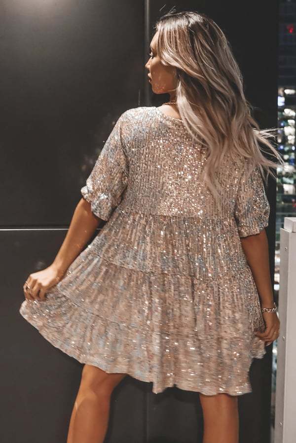 Ultima zi 75%-✨Sequin Baby Doll Dress Ultima zi 50%-✨Sequin Baby Doll Dress