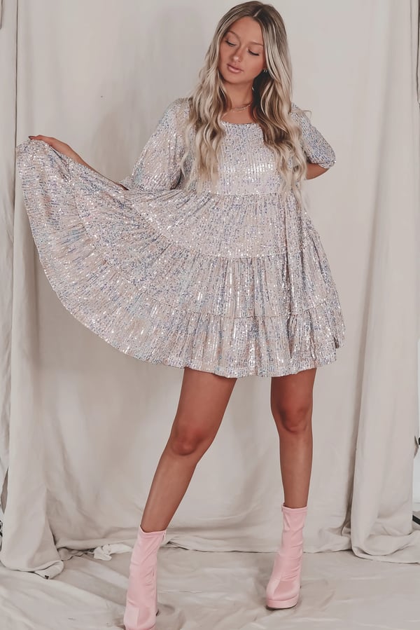 Ultima zi 75%-✨Sequin Baby Doll Dress Ultima zi 50%-✨Sequin Baby Doll Dress