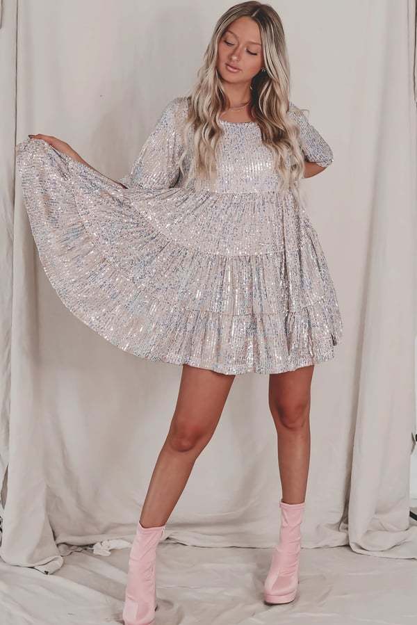 Ultima zi 75%-✨Sequin Baby Doll Dress Ultima zi 50%-✨Sequin Baby Doll Dress