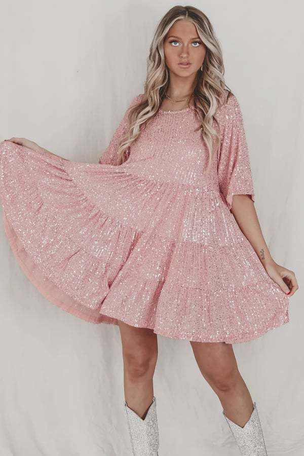 Ultima zi 75%-✨Sequin Baby Doll Dress Ultima zi 50%-✨Sequin Baby Doll Dress
