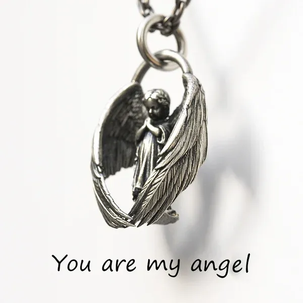 🔥 49% OFF🔥 - Colar com pingente de anjo orando - Você é meu anjo