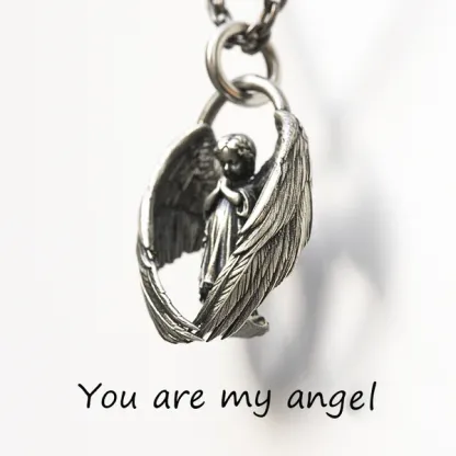 🔥 49% OFF🔥 - Colar com pingente de anjo orando - Você é meu anjo