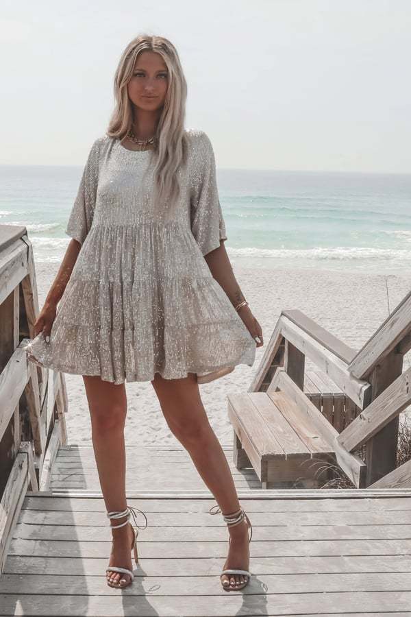Ultima zi 75%-✨Sequin Baby Doll Dress Ultima zi 50%-✨Sequin Baby Doll Dress