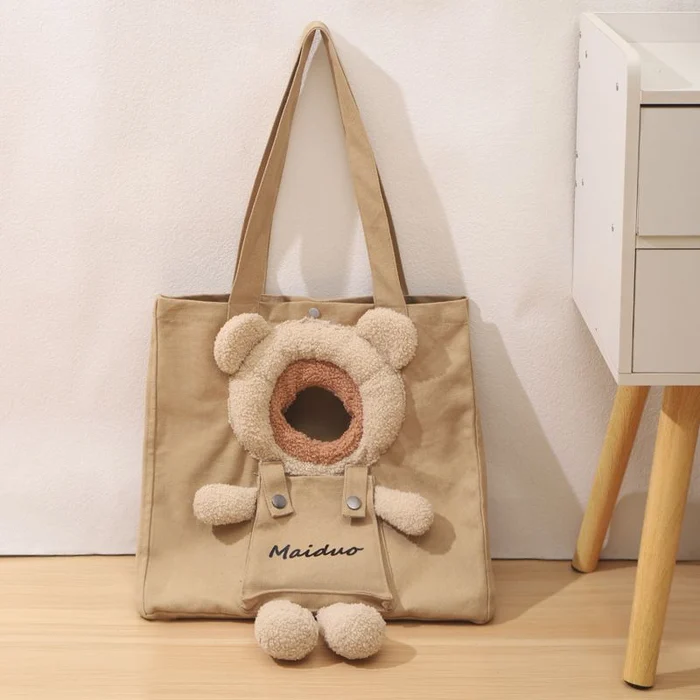 🔥Promoção com 49% de desconto🔥HD Bolsa de ombro para cães e gatos Bolsa de mão para transporte de gatos ao ar livre em forma de urso fofo, suprimentos portáteis para animais de estimação