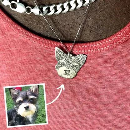 Colar/chaveiro com foto de animal de estimação personalizado