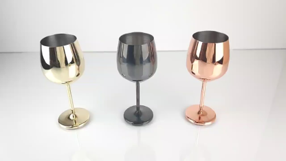 Cross-border 304 stainless steel champagne flutes, goblet-style, drum-shaped, shatter-resistant red wine glasses for home use—premium metal cocktail goblets.