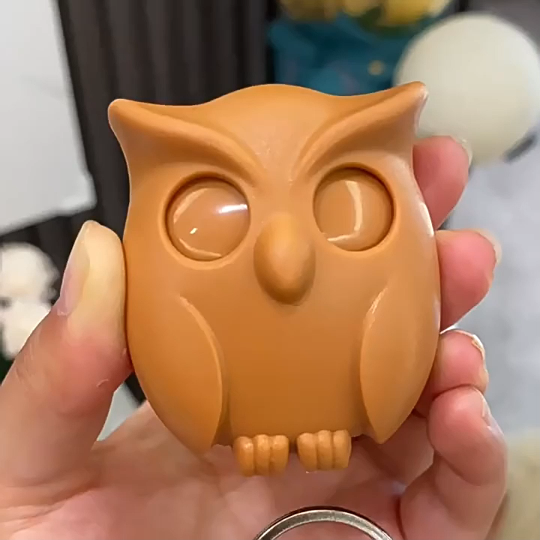 Winking Owl Magnetic Hook - No Drill Refrigerator Wall Mount Key Holder with Adhesive