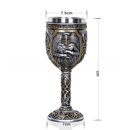 Wholesale Gift Resin Skull Goblet – Creative 3D Wolf-Head Stainless-Steel Stem Cup