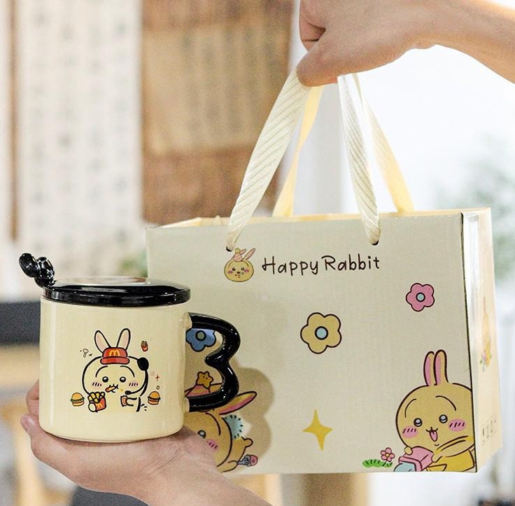 Ceramic Usachi Cartoon Mug – Cute Gift for Office & Home, Birthday-Ready