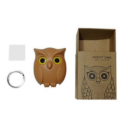 Winking Owl Magnetic Hook - No Drill Refrigerator Wall Mount Key Holder with Adhesive