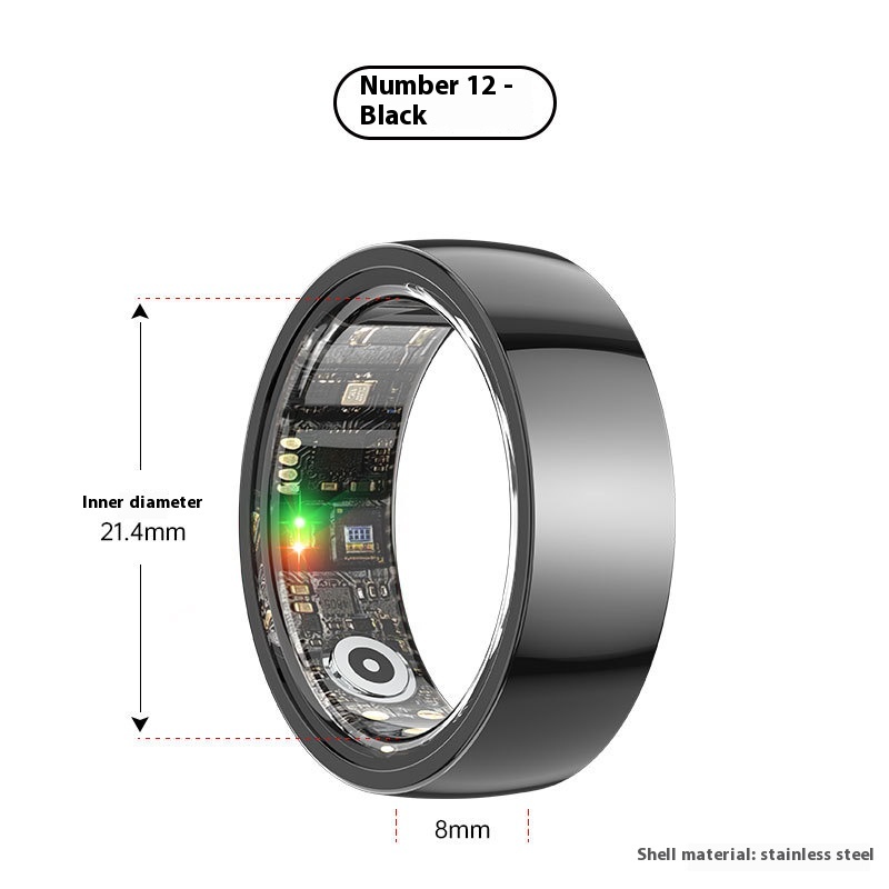 Heart rate, blood pressure, blood oxygen monitoring, photo-taking, sleep tracking, step counting, remote care, waterproof, swimming, smart ring.