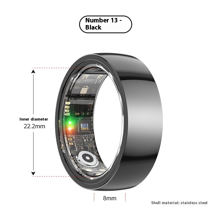 Heart rate, blood pressure, blood oxygen monitoring, photo-taking, sleep tracking, step counting, remote care, waterproof, swimming, smart ring.