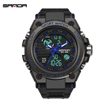 Multi-functional dual display waterproof tactical electronic watch