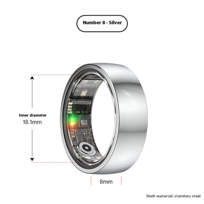 Heart rate, blood pressure, blood oxygen monitoring, photo-taking, sleep tracking, step counting, remote care, waterproof, swimming, smart ring.
