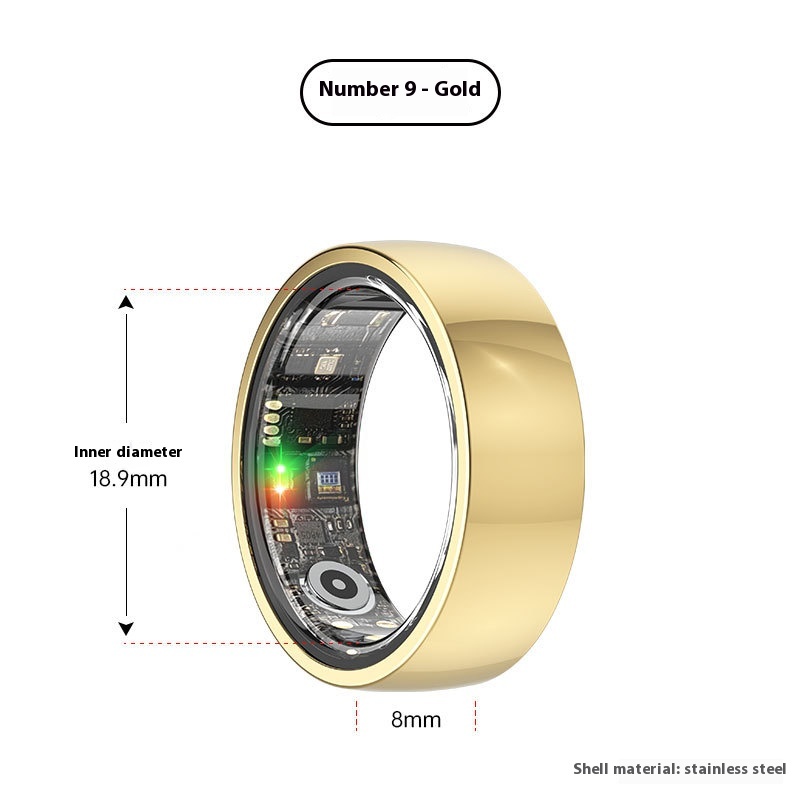 Heart rate, blood pressure, blood oxygen monitoring, photo-taking, sleep tracking, step counting, remote care, waterproof, swimming, smart ring.