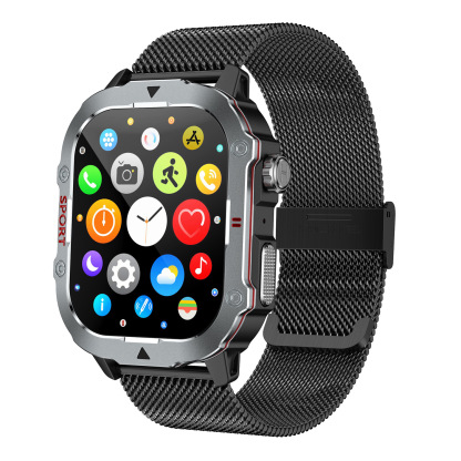 Rugged Outdoor Bluetooth Calling Smartwatch with Heart Rate & Blood Pressure Monitoring for Men