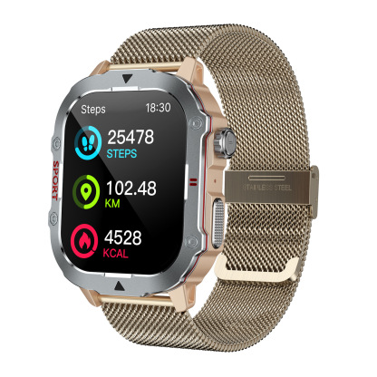 Rugged Outdoor Bluetooth Calling Smartwatch with Heart Rate & Blood Pressure Monitoring for Men