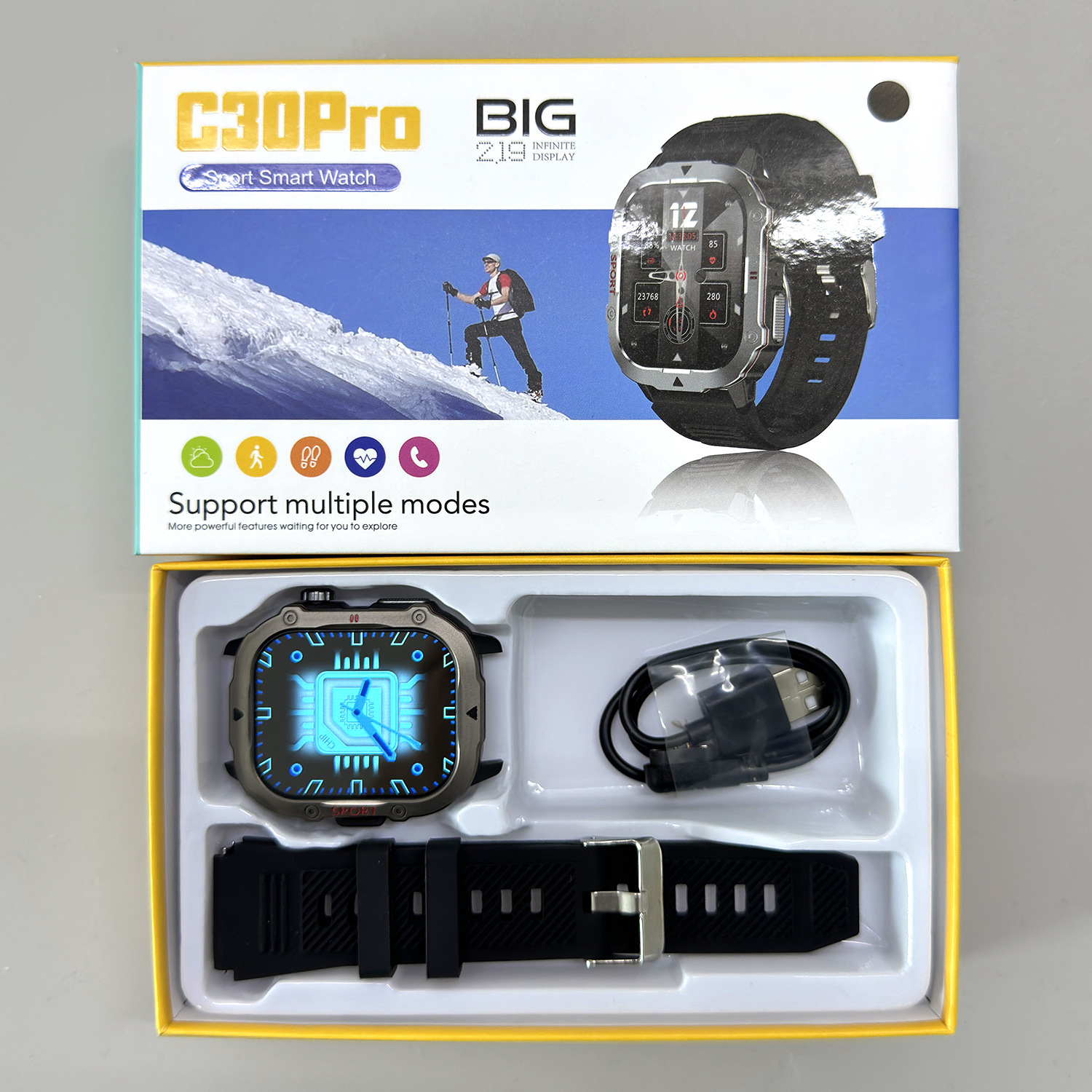 Rugged Outdoor Bluetooth Calling Smartwatch with Heart Rate & Blood Pressure Monitoring for Men